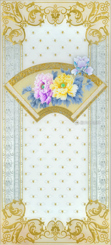 美轮美奂欧式牡丹屏风背景