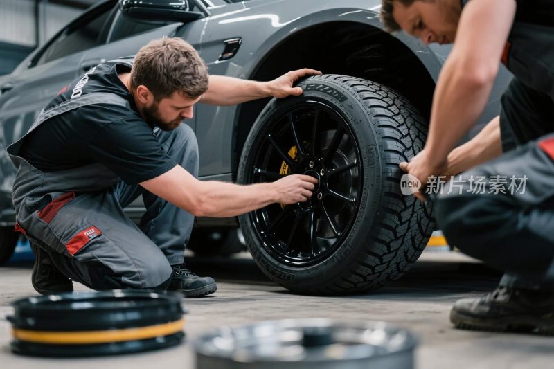 汽车维修换轮胎
