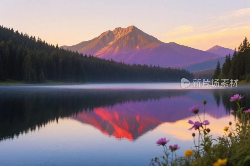 山水湖泊自然风光