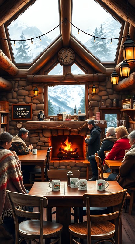 冬日暖炉旁的温馨聚会