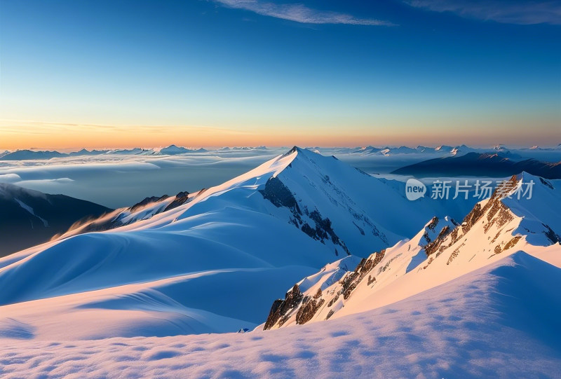 雪山天空自然风景