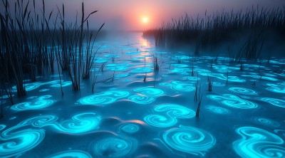 神秘湖畔日落奇景 神秘湖畔日落奇景