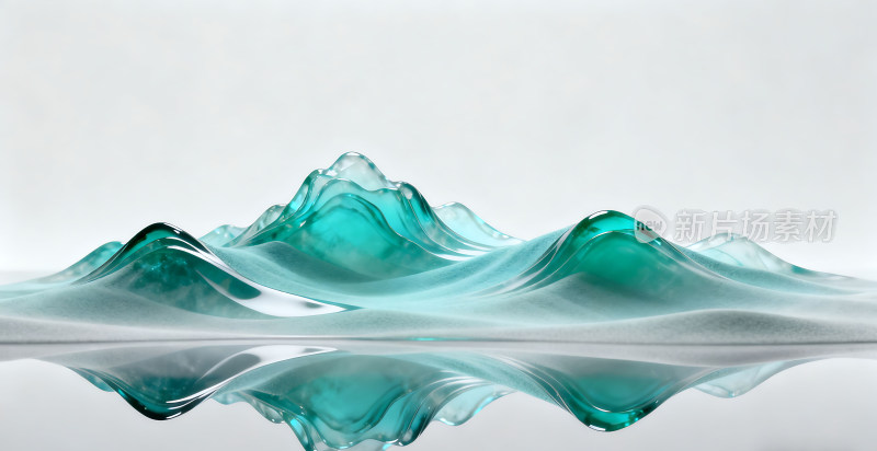 3D通透琉璃质感山峦山脉背景