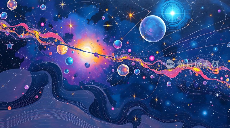 宇宙奇观星云与行星的梦幻之旅