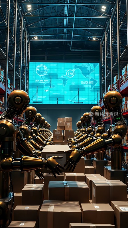 智能机器人仓库搬运货物