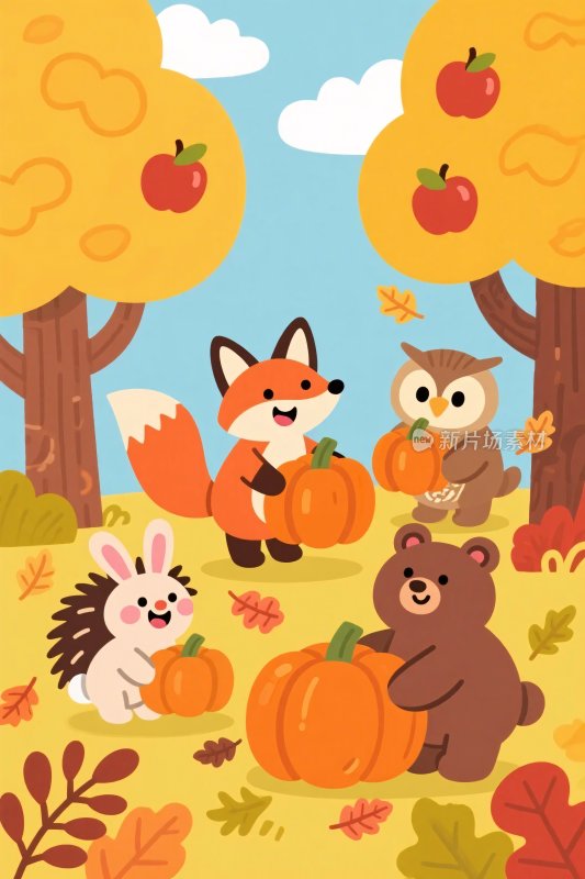 秋日森林里的动物们