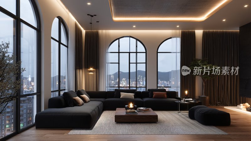 现代奢华风客厅室内场景