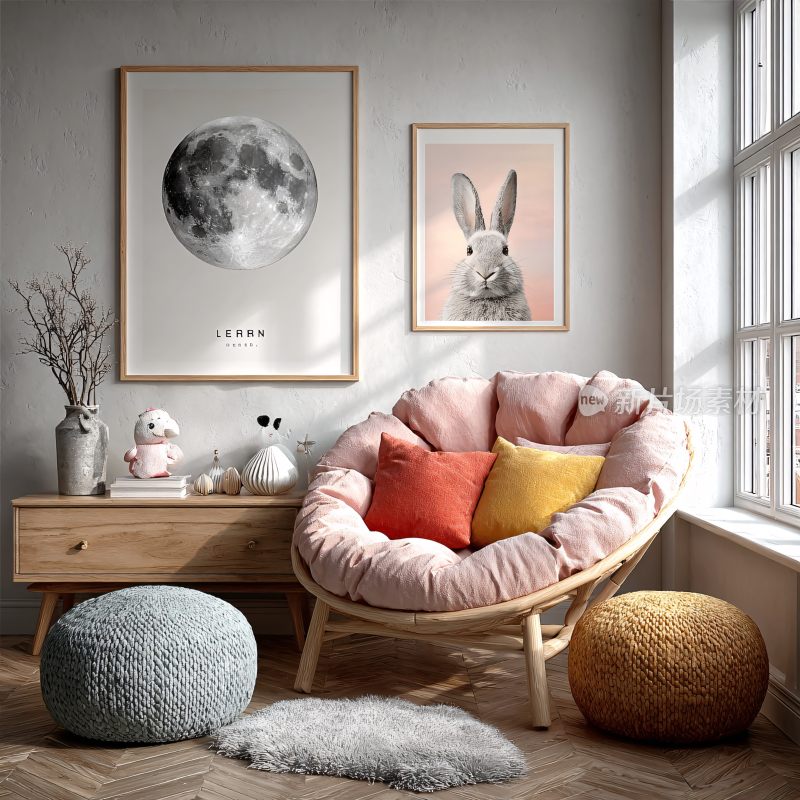 温馨室内角落装饰场景