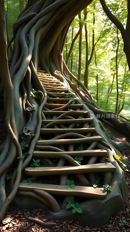 树根阶梯自然之韵