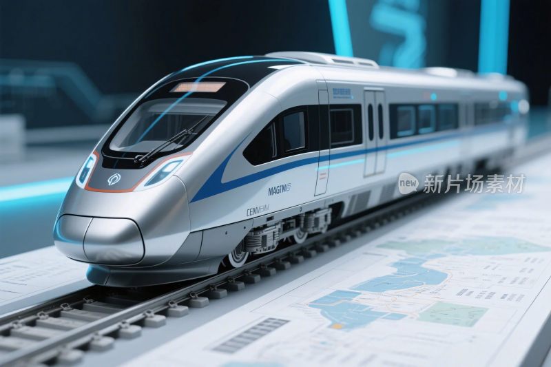 现代高速列车插画