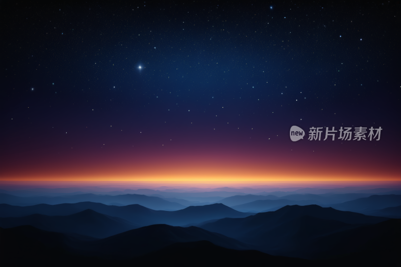 空中一颗星星山脉的景观高清背景纹理图片