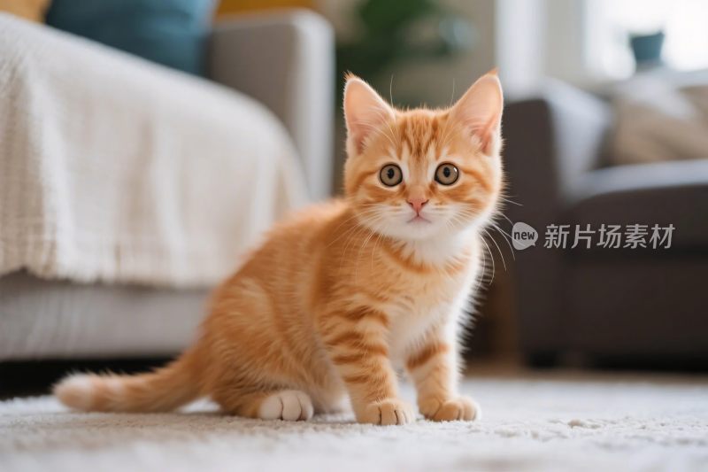 可爱橘猫室内摄影