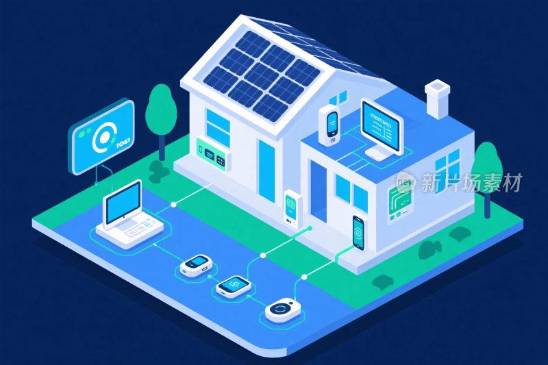 智能家居等距插画