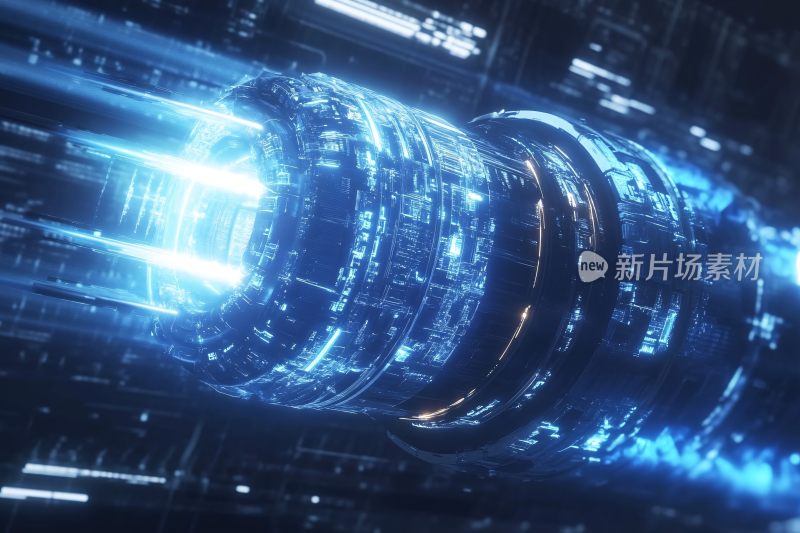 科技感蓝色环形光效画面