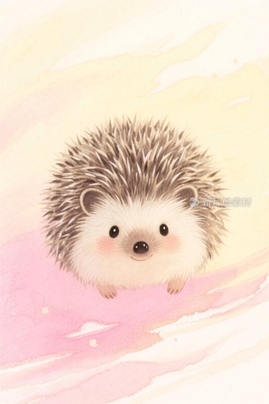 可爱刺猬插画