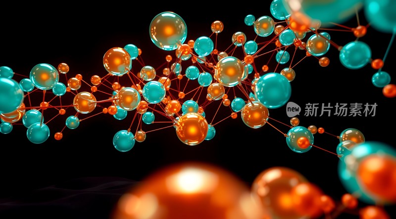 新片场素材科技感分子结构图