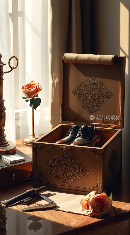阳光下的优雅鞋盒