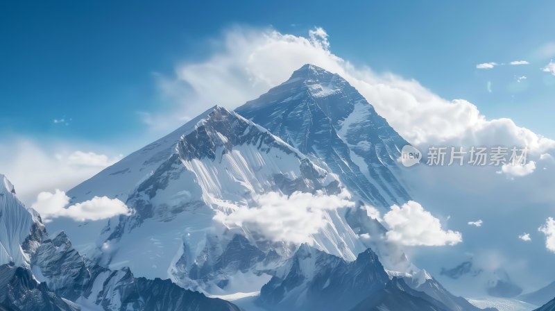 山峰云海雪山