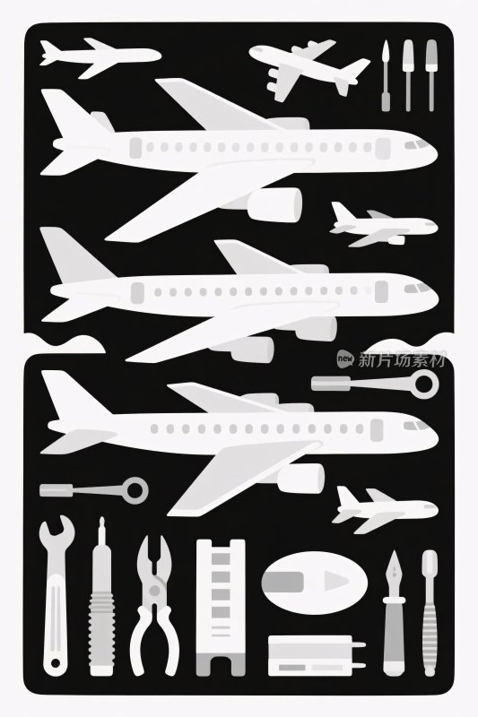 飞机工具矢量插画