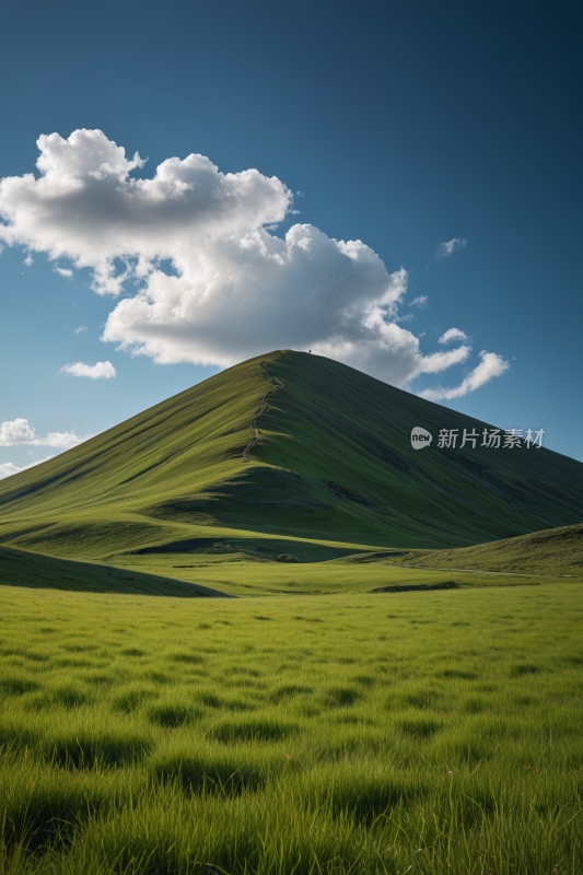 一片绿草如茵的田野高清风景摄影图片