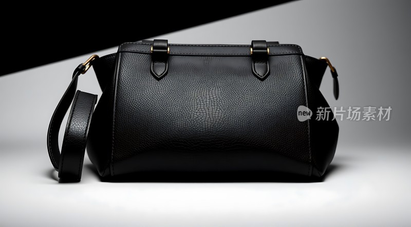 黑色皮质手提包简约时尚质感十足