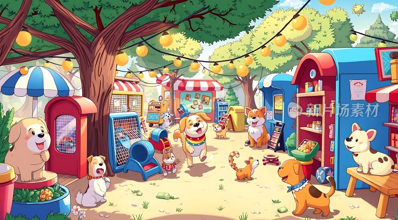 卡通动物集市萌宠欢乐游园会