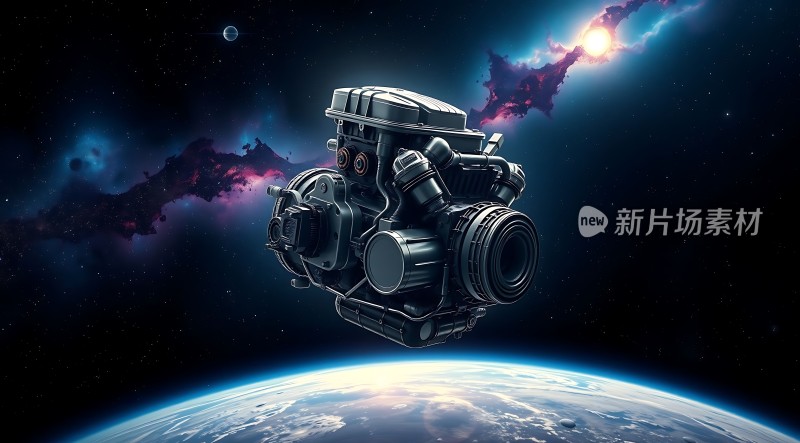 新片场素材宇宙飞船探索地球