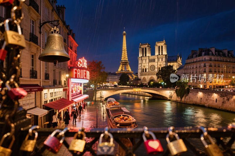 巴黎塞纳河夜景