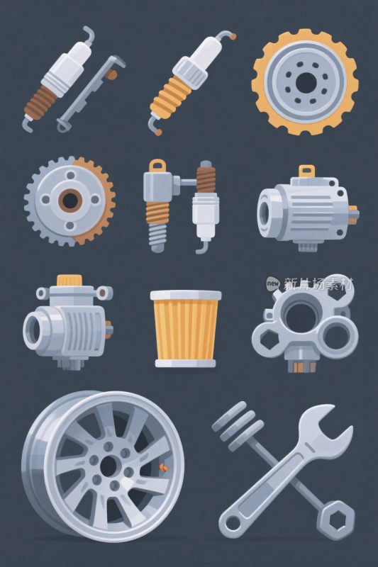 汽车零部件插画集合