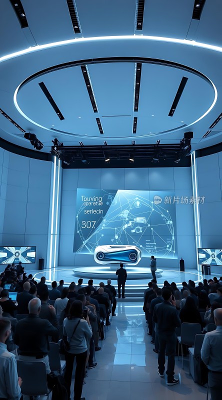 未来科技发布会现场观众聚焦创新产品展示