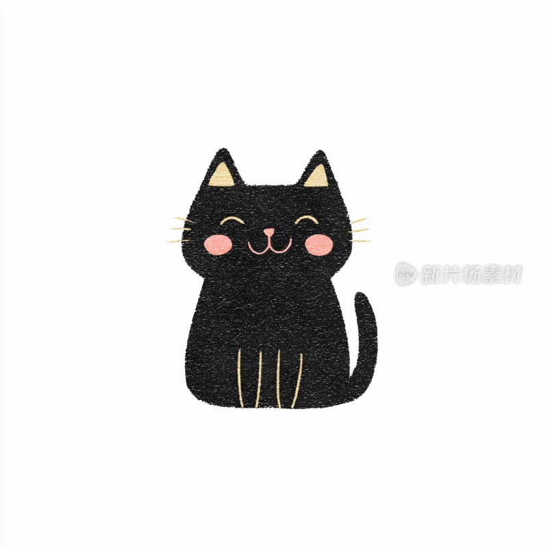 可爱黑猫插画