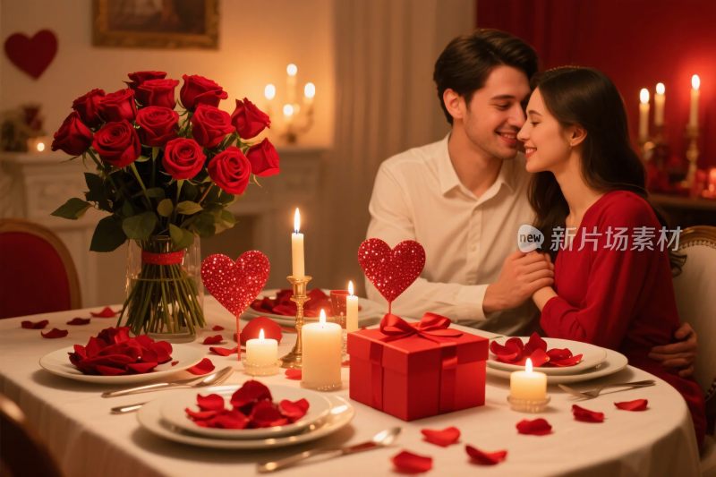 浪漫情侣晚餐场景