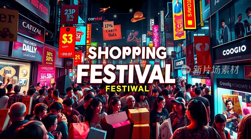 购物狂欢节繁华都市里的欢乐盛宴