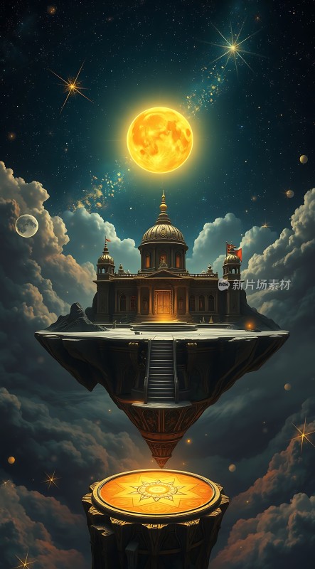 夜空下的神秘宫殿