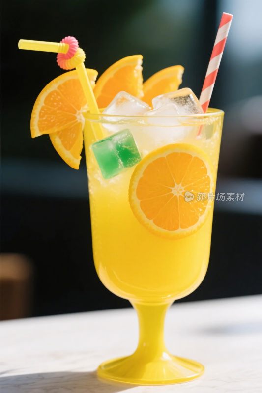 橙汁饮品特写图