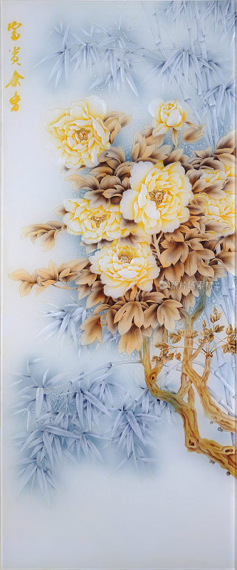 花开富贵牡丹屏风背景