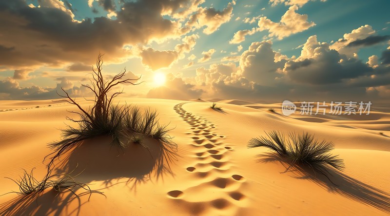 金色沙丘上的足迹之旅