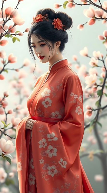 汉服佳人花影婆娑