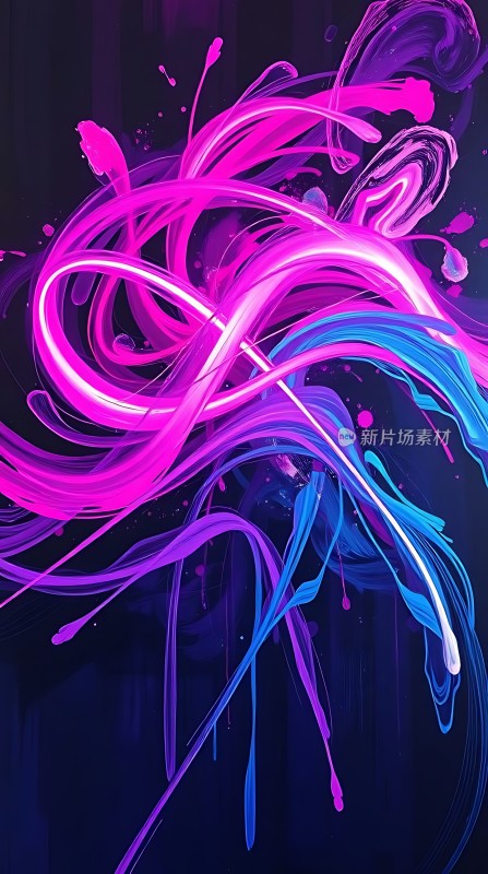 霓虹色彩交织的艺术画卷