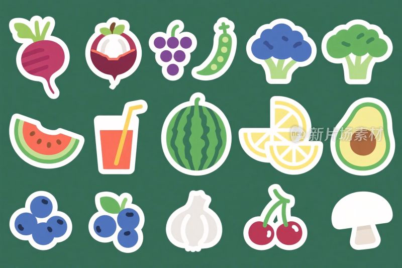 蔬菜水果卡通贴纸