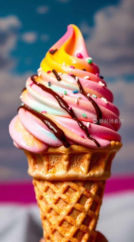 彩色冰淇淋甜筒