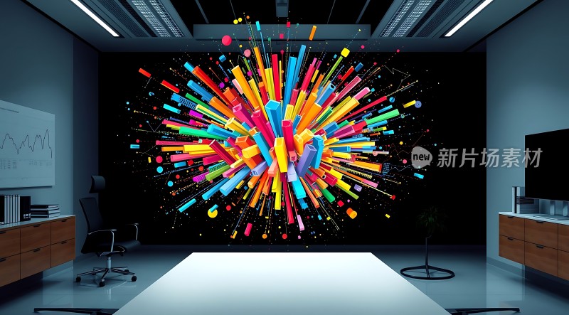 新片场素材色彩斑斓的艺术爆炸