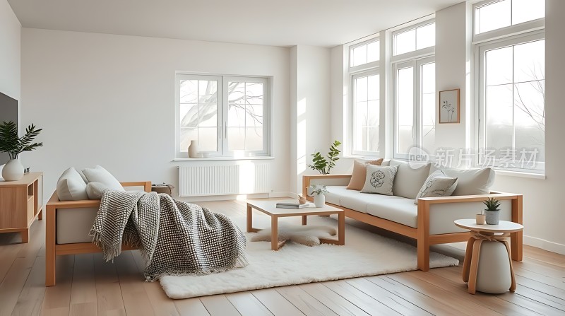 简约温馨客厅阳光洒落舒适生活空间