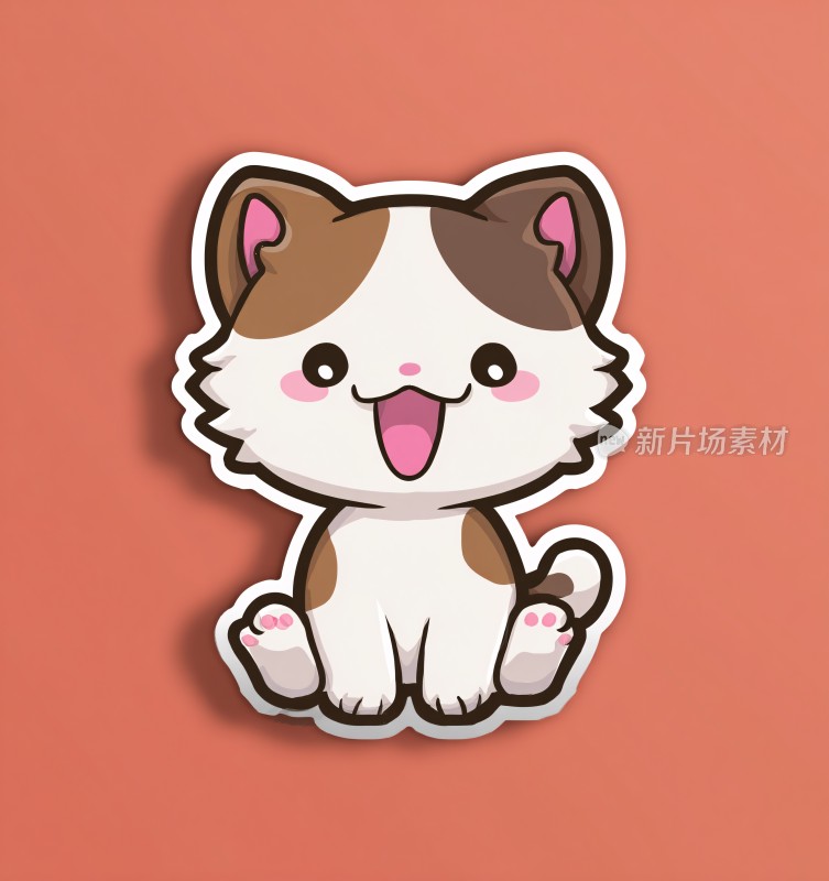 可爱卡通猫咪贴纸形象