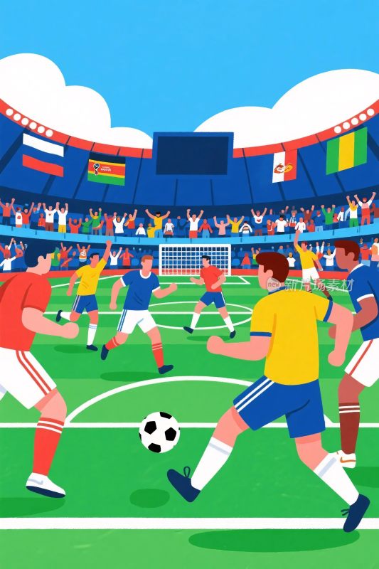 足球比赛竞技插画