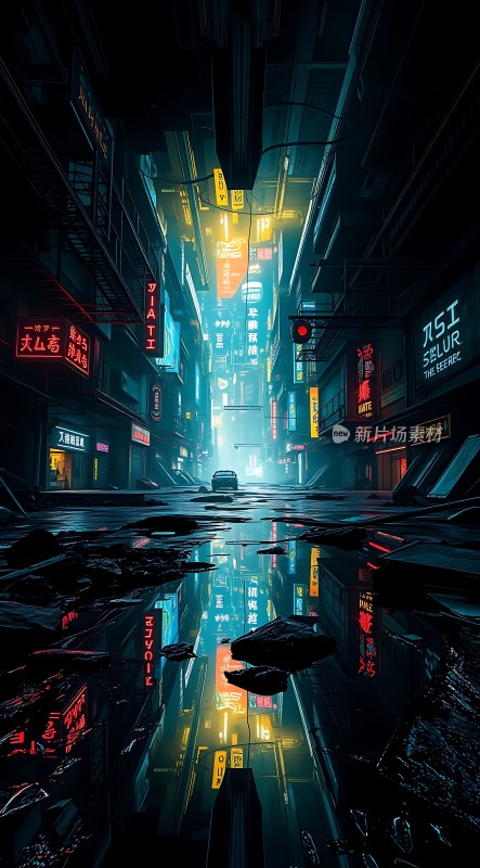 霓虹灯下的未来都市