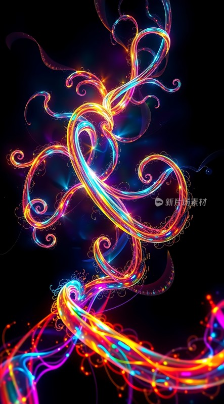 五彩斑斓的光彩线条