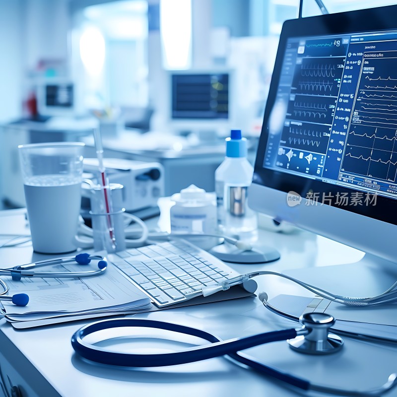 医院工作台上的医疗设备与文件