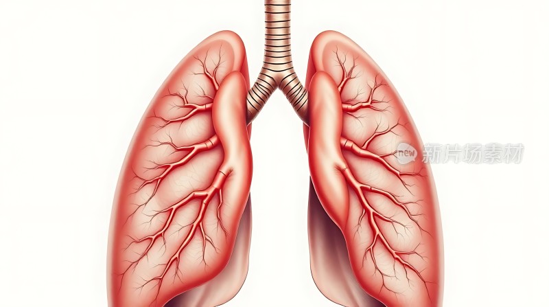 肺部的呼吸系统解剖图