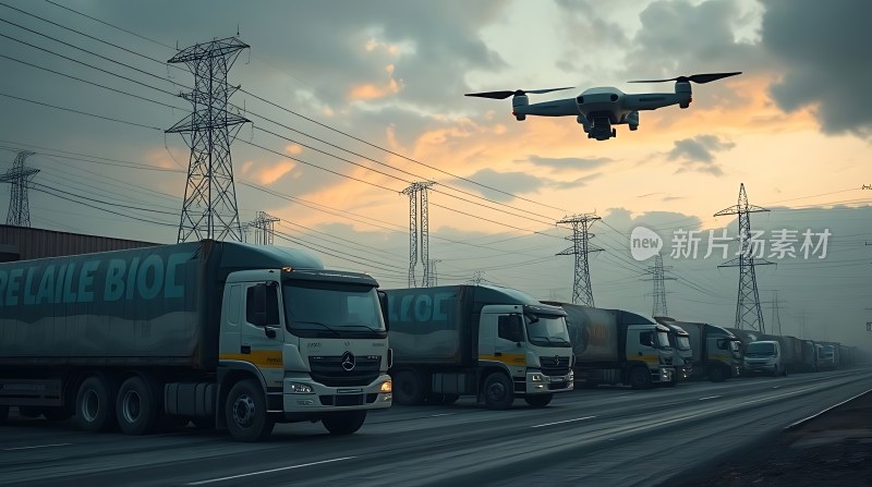 未来物流无人机与卡车协同作业